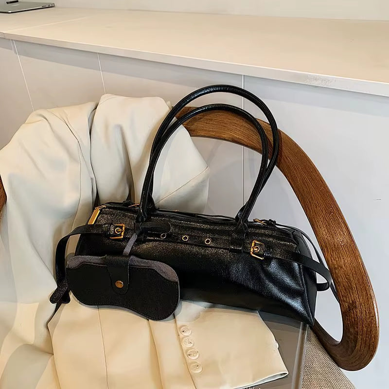 Women'S Mini Shoulder Bag Breadstick Bag Handheld Commuter Underarm Bag Fashionable Polyester Canvas Bag Pure Color Trend