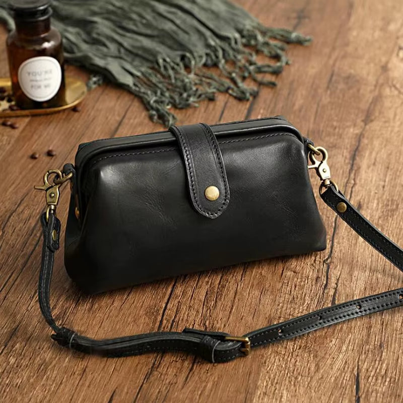 Women’S Genuine Leather Shoulder Bag 2024 Trendy Brand Small Buckle Messenger Bag Fashion Ladies Crossbody Bags Female Bolsas