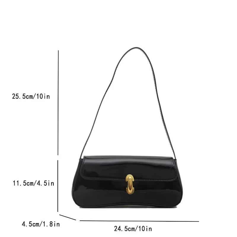 Women'S Underarm Bag Vintage Leather Flap Decor Shoulder Handbag Fashion Tote Bags Suitable for Dating Outing Party Vacation