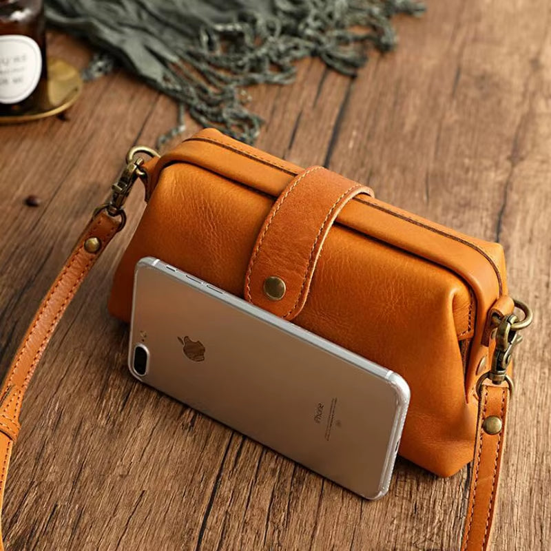 Women’S Genuine Leather Shoulder Bag 2024 Trendy Brand Small Buckle Messenger Bag Fashion Ladies Crossbody Bags Female Bolsas