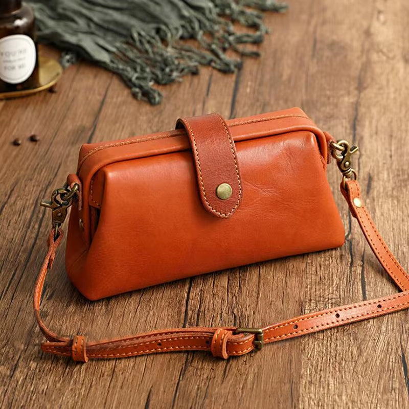 Women’S Genuine Leather Shoulder Bag 2024 Trendy Brand Small Buckle Messenger Bag Fashion Ladies Crossbody Bags Female Bolsas