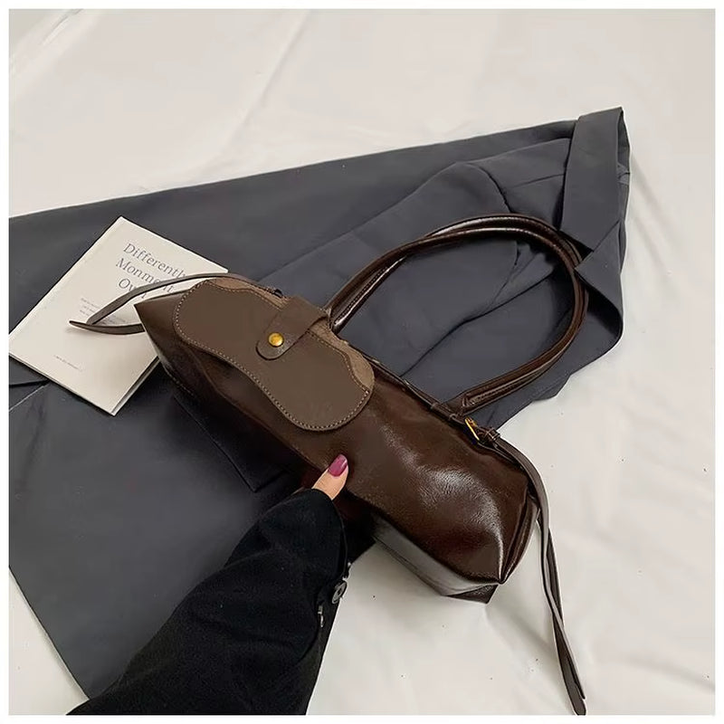 Women'S Mini Shoulder Bag Breadstick Bag Handheld Commuter Underarm Bag Fashionable Polyester Canvas Bag Pure Color Trend