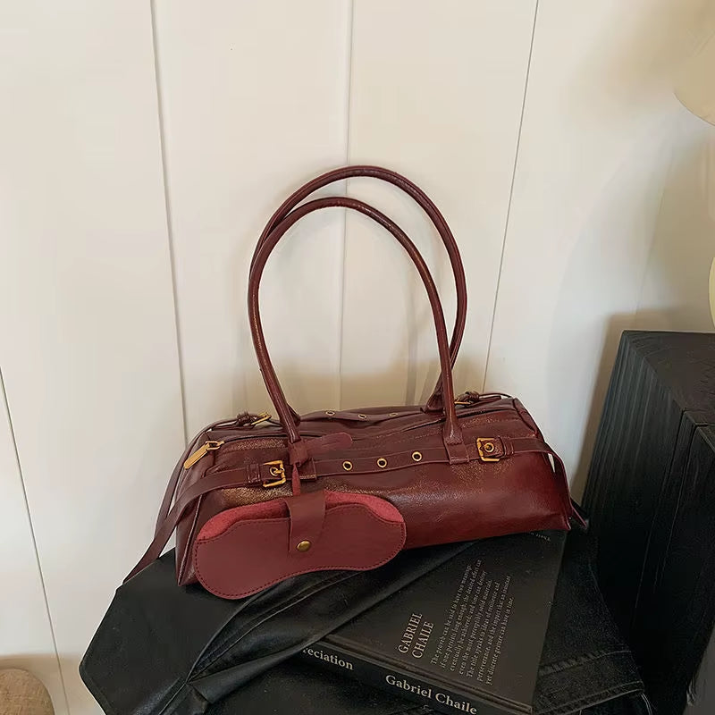 Women'S Mini Shoulder Bag Breadstick Bag Handheld Commuter Underarm Bag Fashionable Polyester Canvas Bag Pure Color Trend