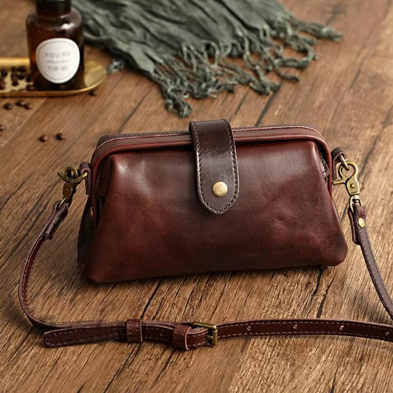 Women’S Genuine Leather Shoulder Bag 2024 Trendy Brand Small Buckle Messenger Bag Fashion Ladies Crossbody Bags Female Bolsas