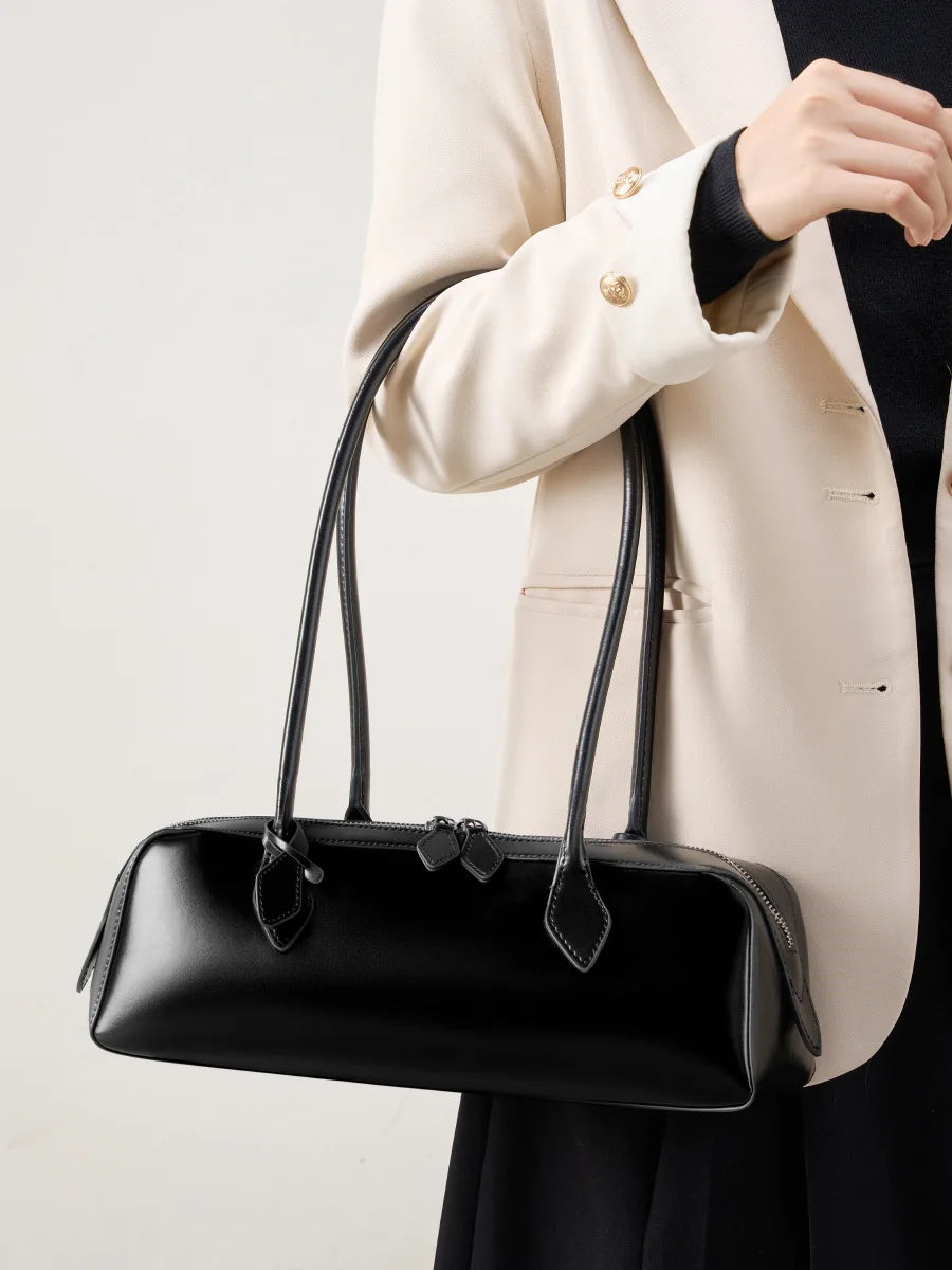 Genuine Leather Bag Woman 2025 Korean Luxury Bag Vintage Long Shoulder Bag Handbags Ladies Underarm Bag Shopping Bag