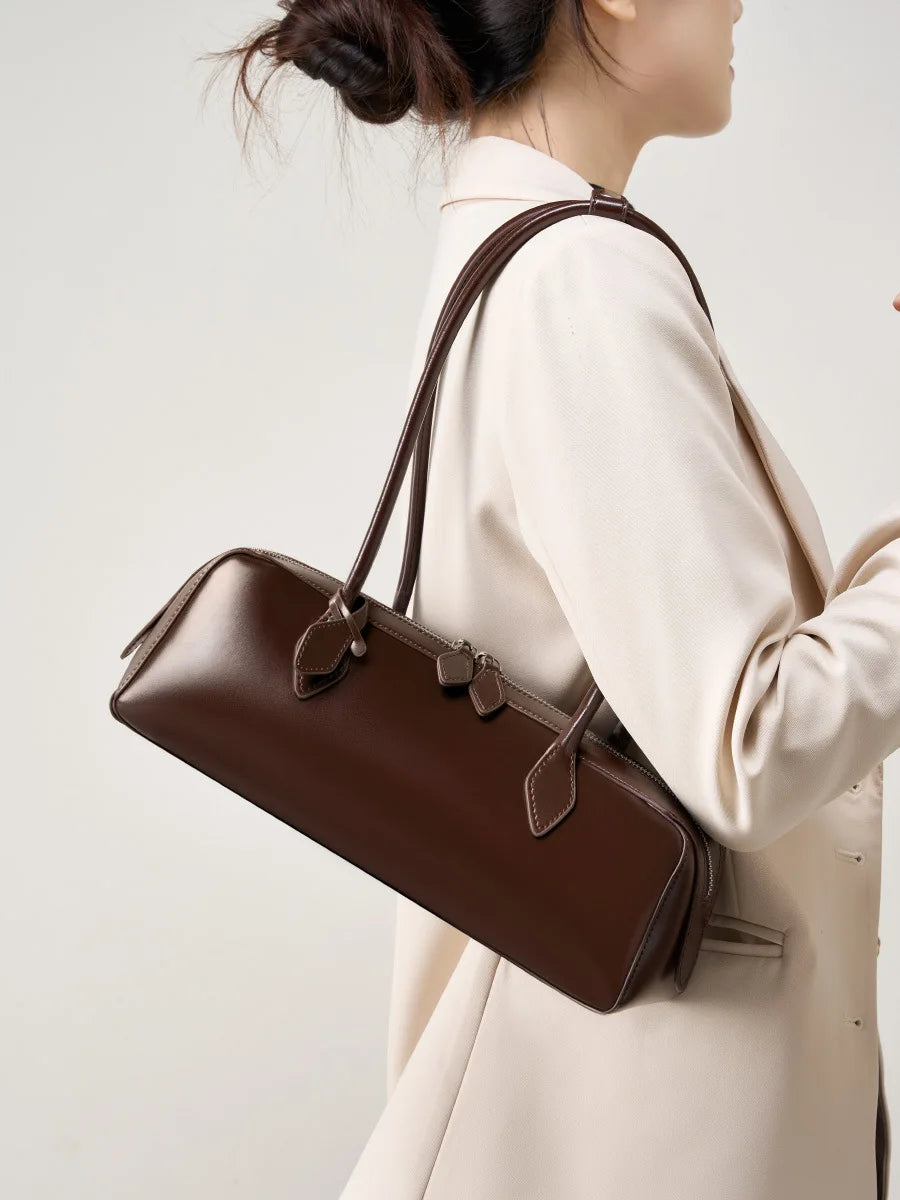 Genuine Leather Bag Woman 2025 Korean Luxury Bag Vintage Long Shoulder Bag Handbags Ladies Underarm Bag Shopping Bag