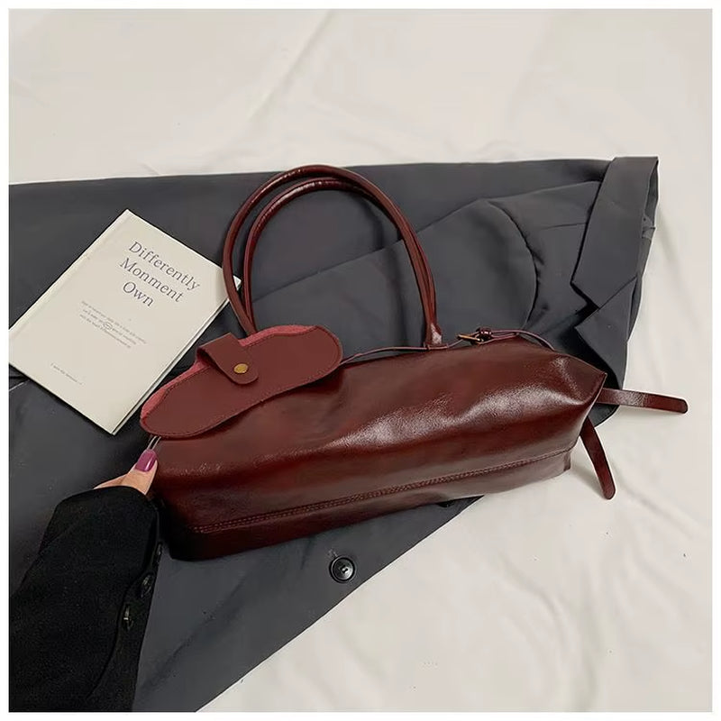Women'S Mini Shoulder Bag Breadstick Bag Handheld Commuter Underarm Bag Fashionable Polyester Canvas Bag Pure Color Trend