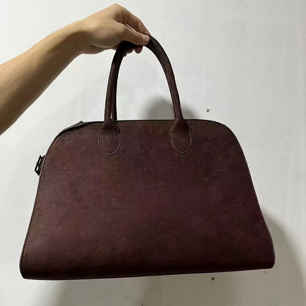 Large Capacity Suede Tote Bag Women'S Commuter Handbag Vintage Style Casual Travel Bag Soft PU Material Shoulder Bag