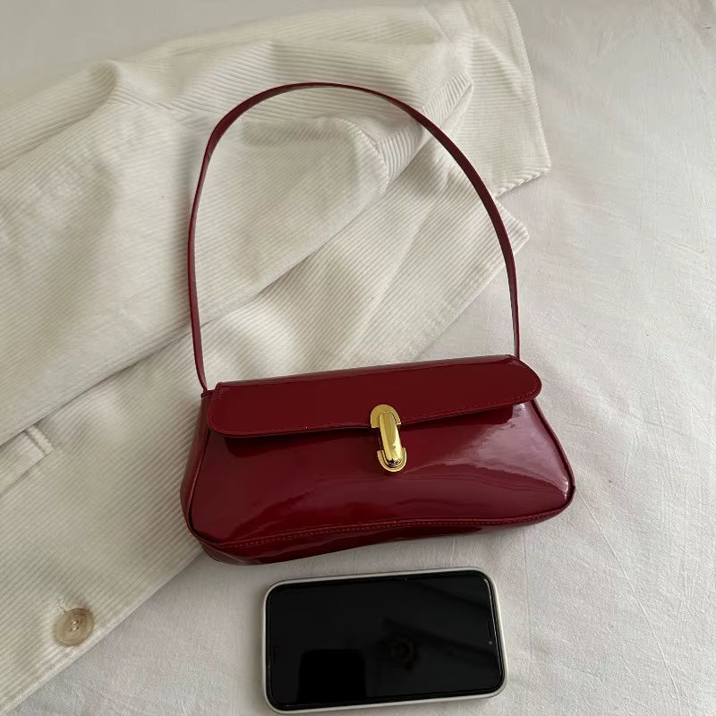 Women'S Underarm Bag Vintage Leather Flap Decor Shoulder Handbag Fashion Tote Bags Suitable for Dating Outing Party Vacation