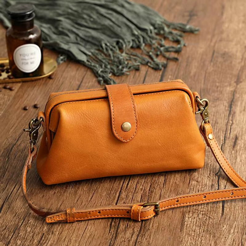 Women’S Genuine Leather Shoulder Bag 2024 Trendy Brand Small Buckle Messenger Bag Fashion Ladies Crossbody Bags Female Bolsas