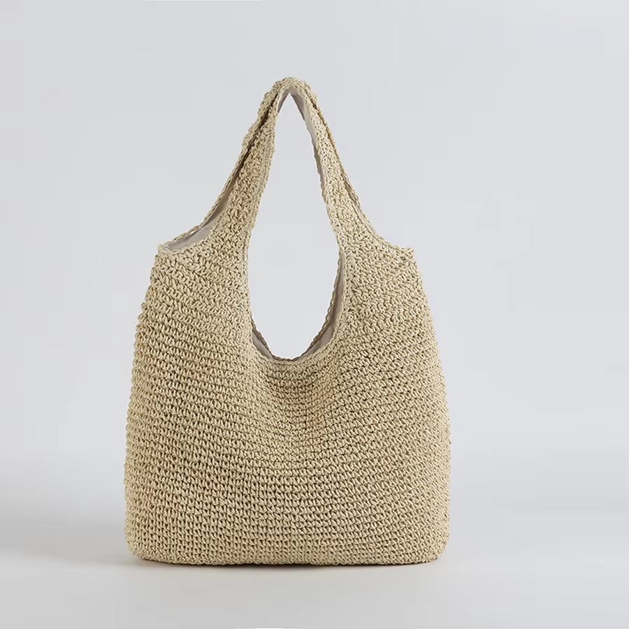 Fashion Straw Women Shoulder Bags Paper Woven Female Handbags Large Capacity Summer Beach Straw Bags Casual Tote Purses 2022