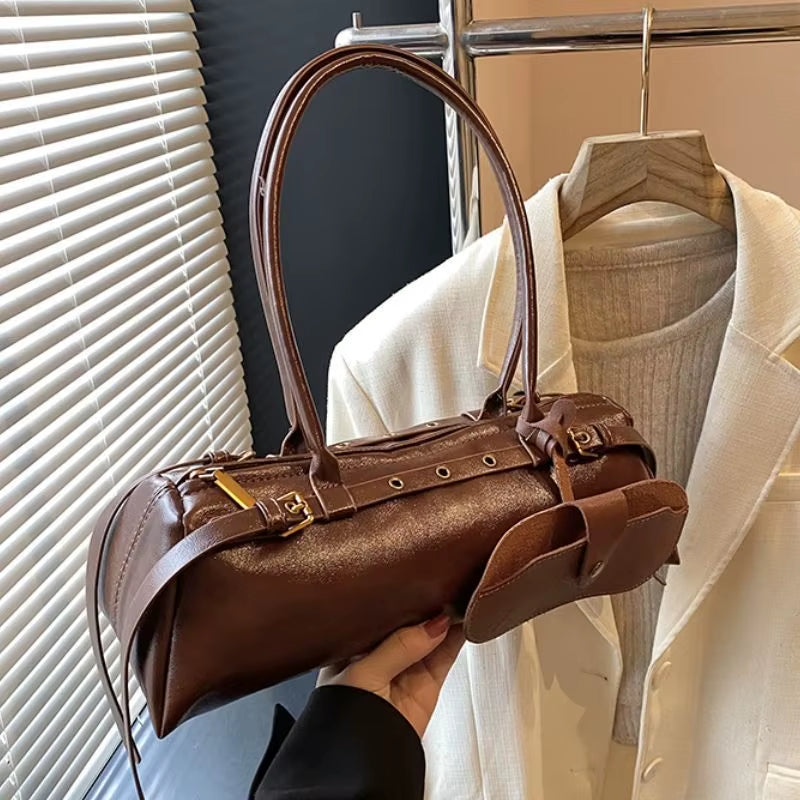 Women'S Mini Shoulder Bag Breadstick Bag Handheld Commuter Underarm Bag Fashionable Polyester Canvas Bag Pure Color Trend